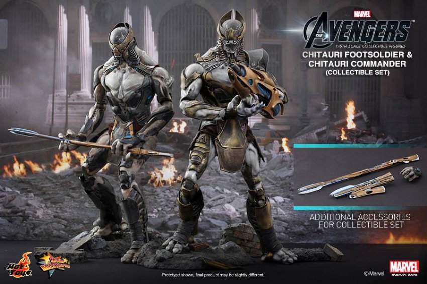 Chitauri Commander & Footsoldier Hot Toys sixth scale figure