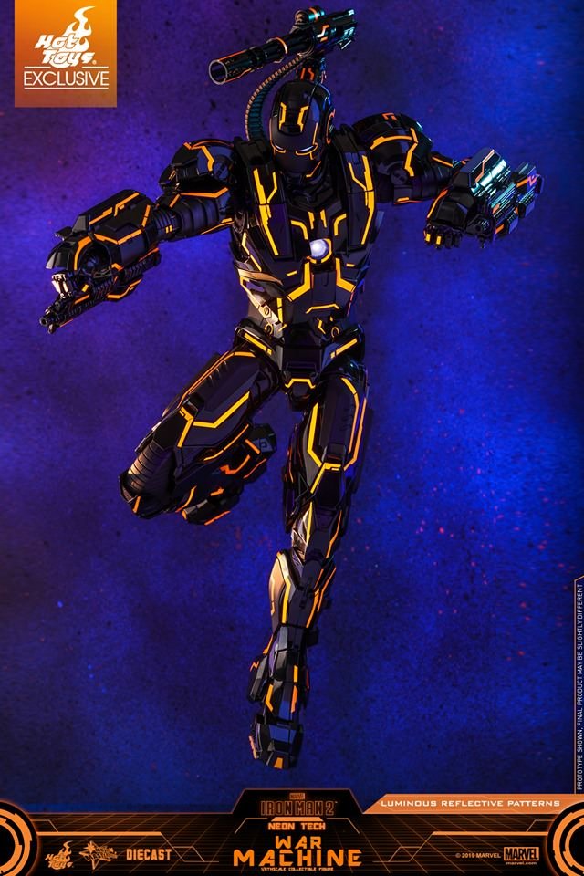 Neon Tech War Machine Hot Toys sixth scale figure