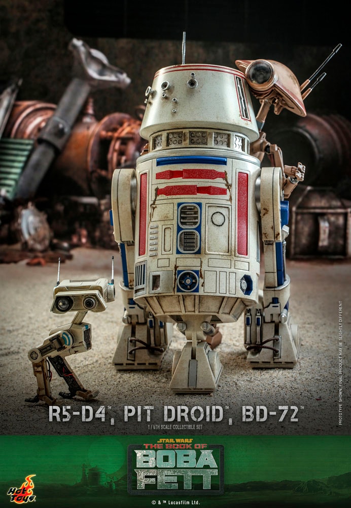 R5-D4, Pit Droid & BD-72 Hot Toys sixth scale figure